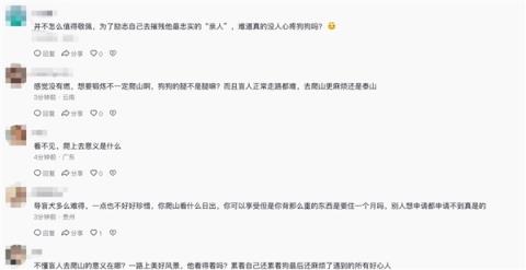 两名盲人带导盲犬爬泰山引争议：网友呼吁将狗狗收回(图2)