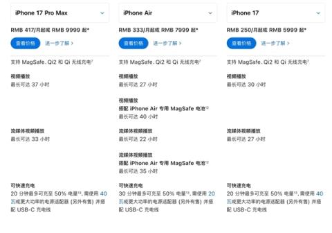 iPhone17/Pro/ProMax今日首发开卖：配置/价格一文汇总(图5)