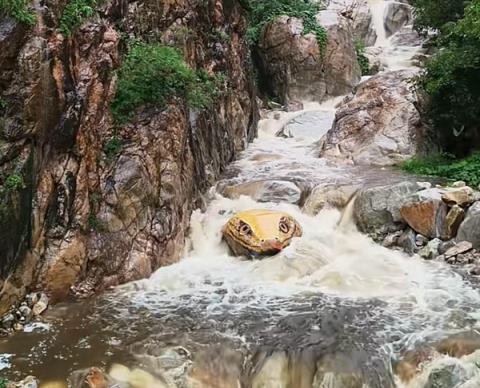 河南嵩山景区石头彩绘“巨型蛇头”已被覆盖：被指吓到人 原石已经有亿年历史(图4)