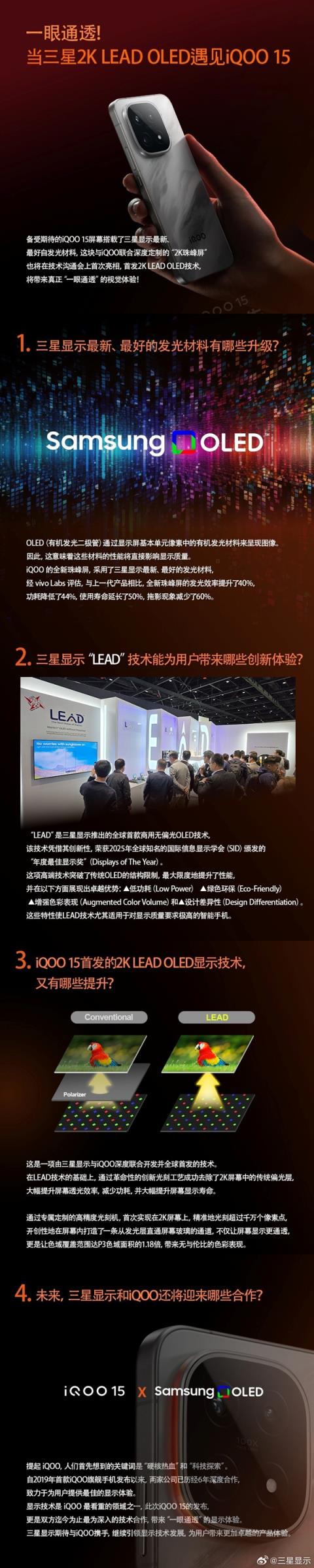 iQOO15全球首发三星M142K珠峰屏：史上最好的2K屏(图7)