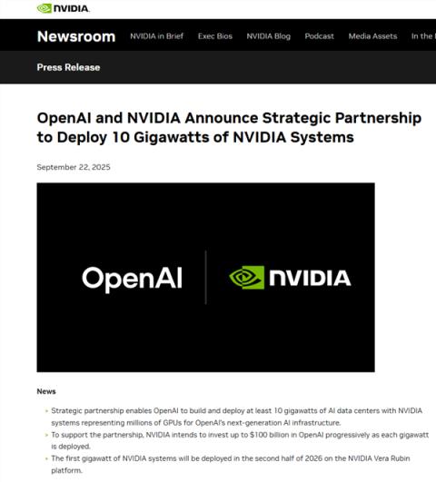 拟向OpenAI投资1000亿美元！英伟达大涨近4% 总市值逼近4.5万亿美元(图1)