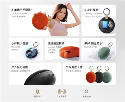 99元 REDMI蓝牙音箱2发布：5小时续航 支持USB声卡(图2)