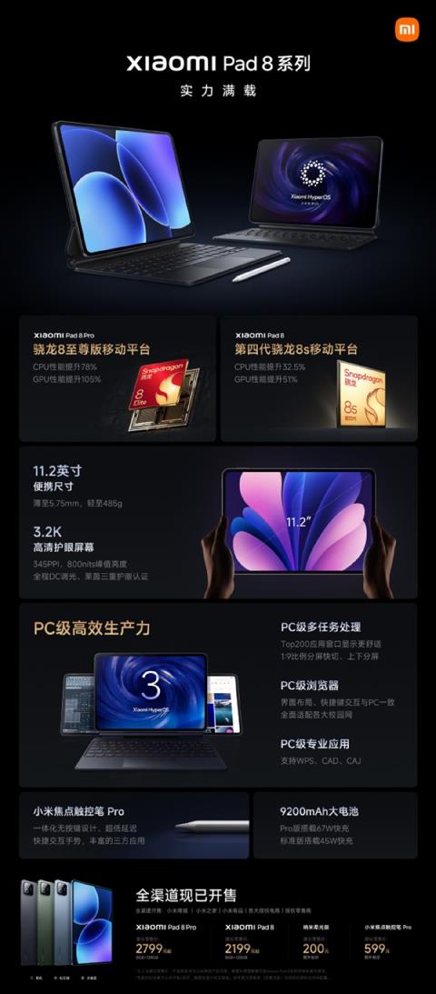 2799元起！小米平板8Pro发布：骁龙8至尊版旗舰、能玩PC游戏！(图11)