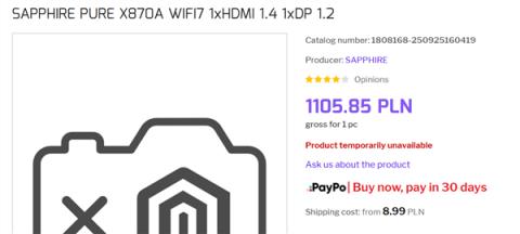 蓝宝石首款X870主板！高端X870APURE现身：标价约2300元(图2)