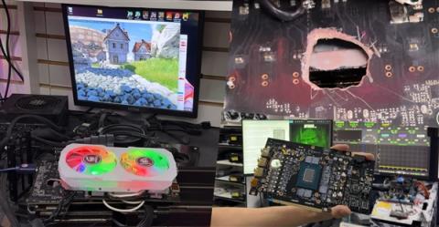 RTX5070Ti烧毁 出现一个大洞！竟然嫁接RX580救活了(图5)