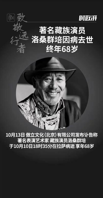 演员洛桑群培去世享年68岁:雪域高原走来的光影诗人