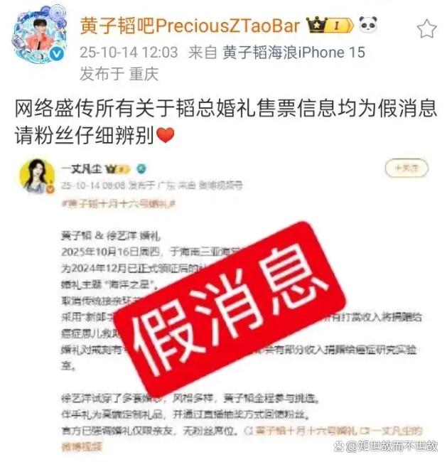 黄子韬徐艺洋婚礼背后:一场与黄牛、流言的正面交锋
