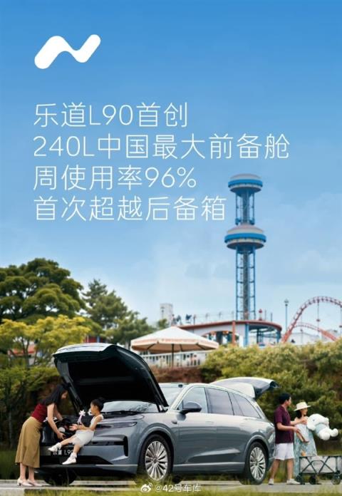 96%用户每周至少用一次 乐道L90前备箱首次超过后备箱(图1)