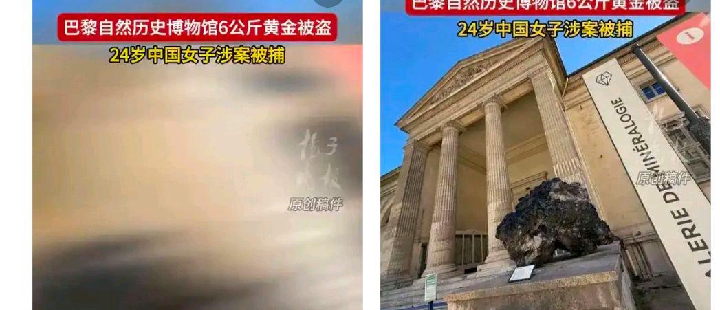 中国女子被指盗走法博物馆6公斤黄金?网友:如果她已回到上海如何