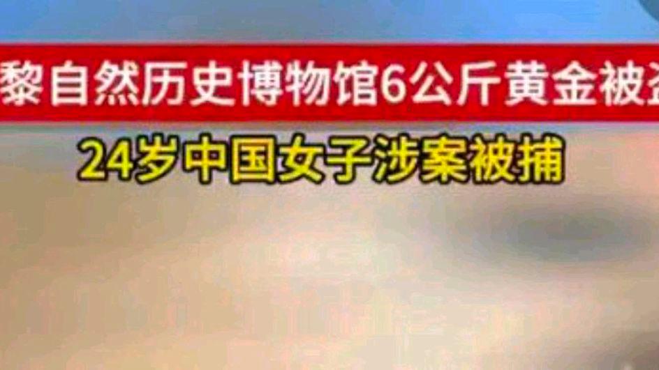 中国女子被指盗法博物馆6公斤黄金?网友:自然历史博物馆盗黄金奇