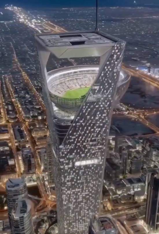 太帅了吧!沙特计划建全球首座“空中球场”,离地350米 2034世界杯新地标