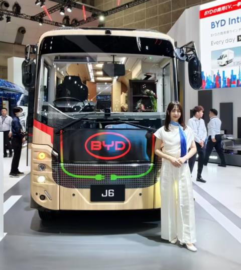 两款专为日本打造 比亚迪J6、J7、K8纯电巴士亮相东京车展(图1)