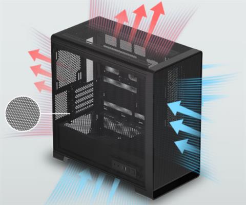金河田逐风机箱首发299元:全域立体风道 五面大面积Mesh网孔(图3)