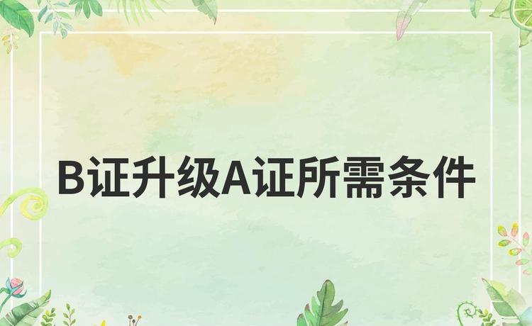 b证升a证需要什么条件?