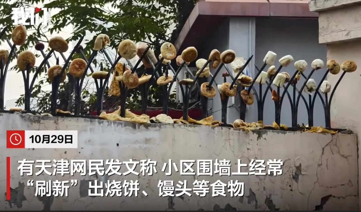 天津某小区围墙现“烧饼防盗刺” 奇葩防攀爬装置引热议