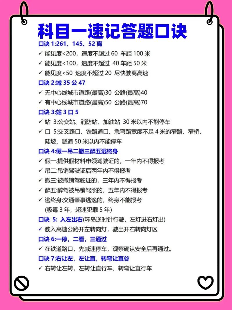 科目一60个答题技巧?科目一60个答题技巧图片