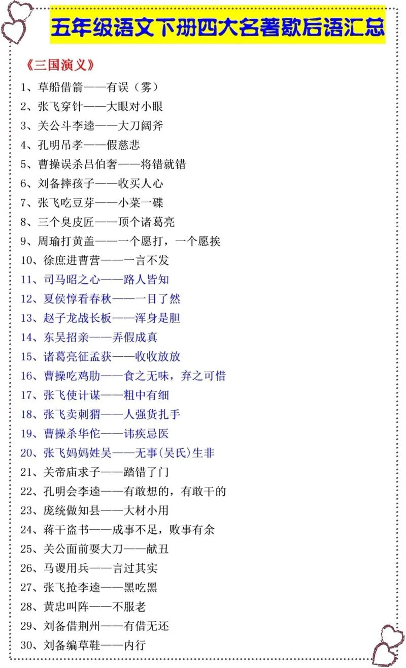 课外搜集的5句歇后语？课外搜集的5句歇后语有哪些