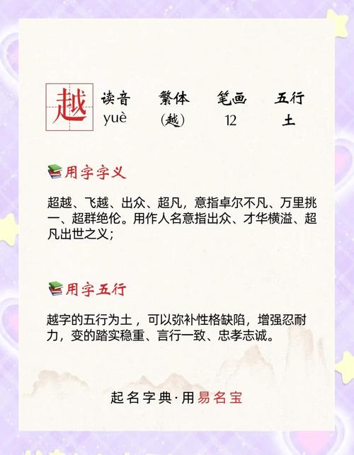 越字属于五行属什么的？越字五行属什么,有什么意思