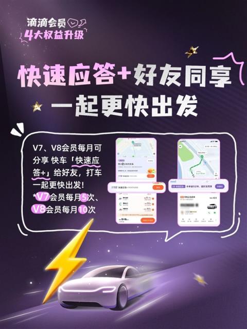 滴滴会员4大升级:V7、V8打不着车可免费远程调度(图4)
