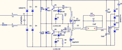 节能灯电路原理分析图？节能灯的电路图视频