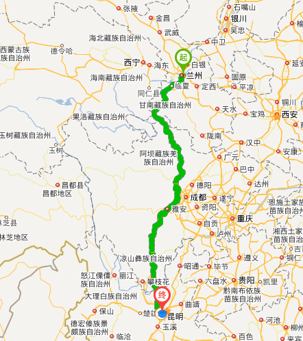 从兰州到昆明自驾游的最近路线？兰州到昆明路过什么地方