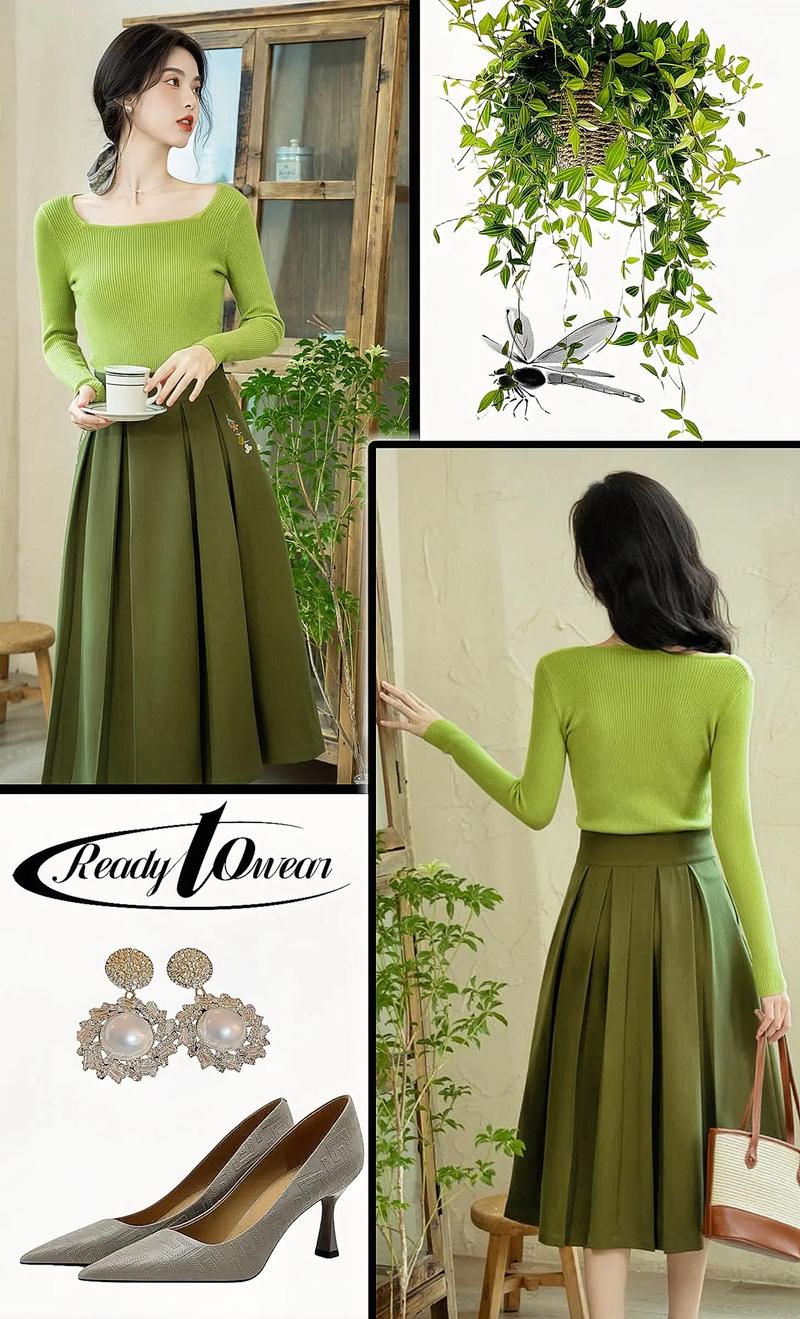 军绿色的裙子配什么颜色的鞋子?军绿色的裙子配什么颜色的鞋子好看图片