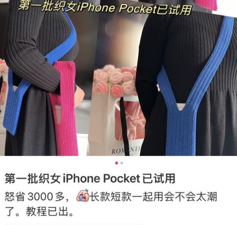 怒省3000多元!大量网友用钩针复刻iPhonePocket(图2)