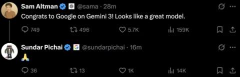 一夜封神!谷歌Gemini3.0Pro发布即屠榜 马斯克奥特曼祝贺点赞(图2)