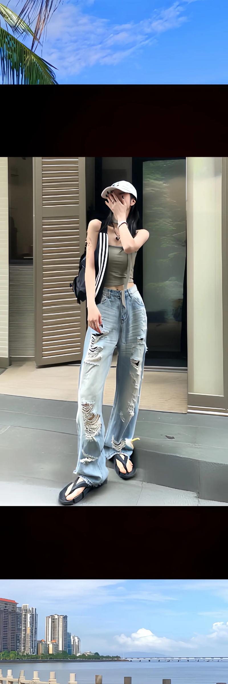 乞丐裤子搭配什么样子款子的鞋子好看？乞丐裤子图片女士