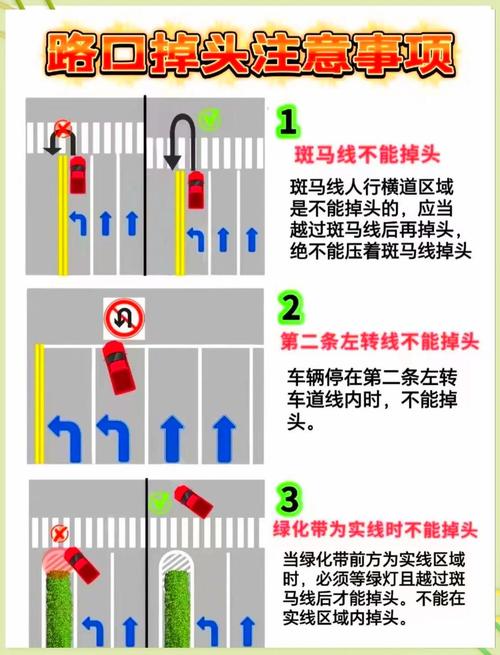 科三路口掉头怎样操作？科目三路口掉头规则