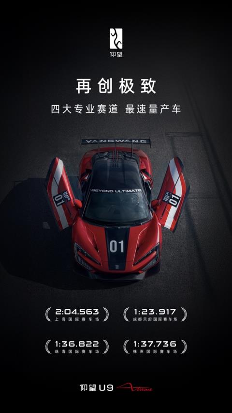 全球最速量产车!仰望U9Xtreme横扫国内四大专业赛道(图1)
