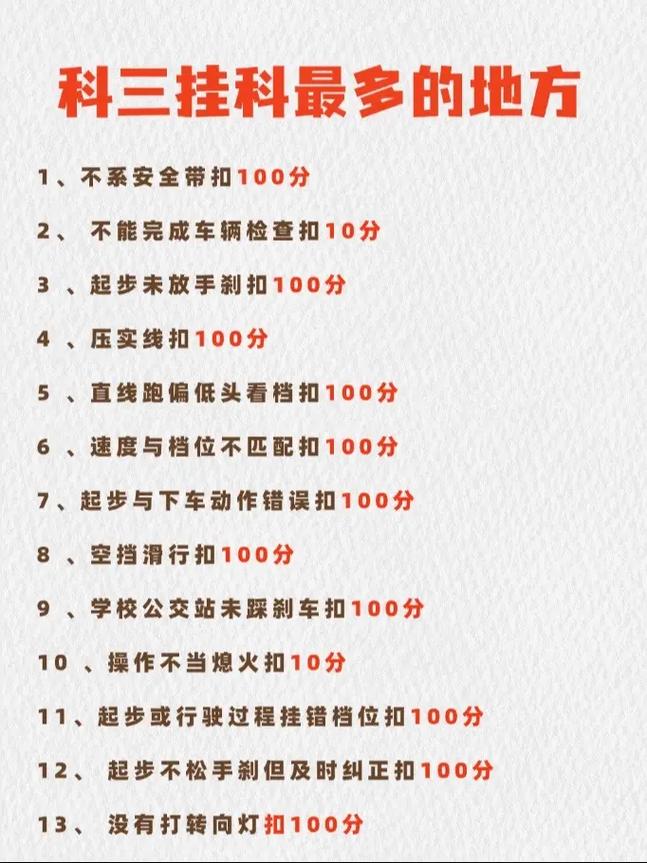 科目三最容易挂科的7个地方？科目三最容易挂科的在哪里