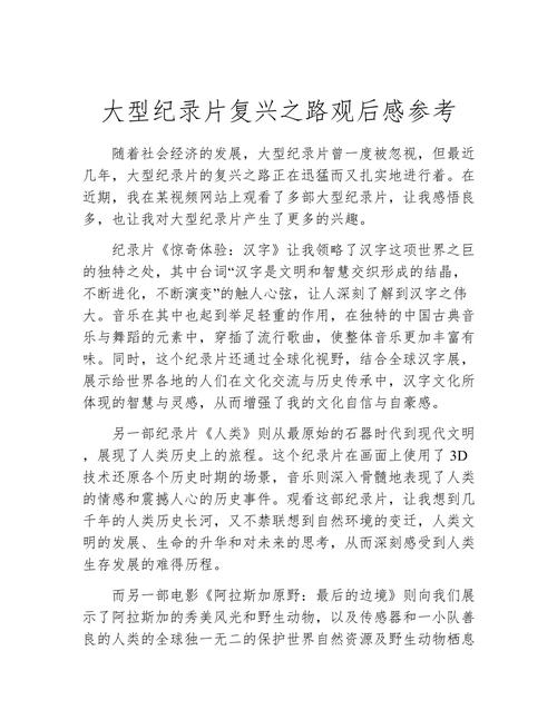 看复兴之路的感悟?看复兴之路有感