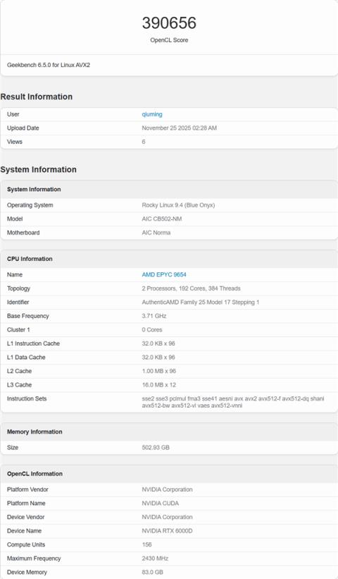 NVIDIA中国特供RTX6000D现身:核心、显存、频率全部大砍(图2)