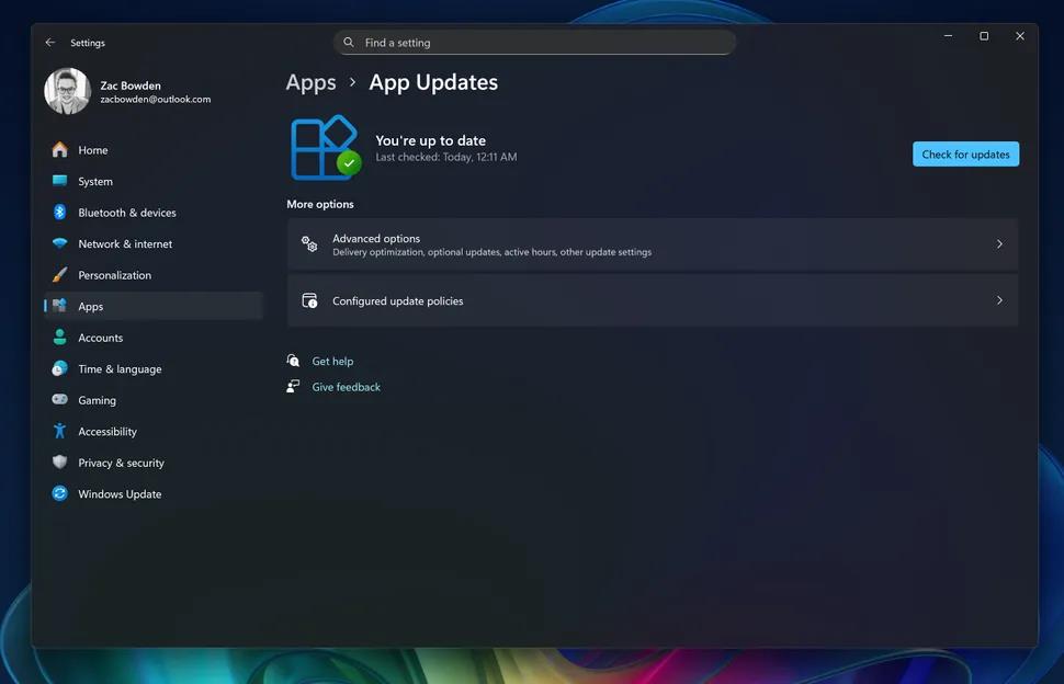 Win11 设置喜提“应用更新”，未来更新可以不用打开微软应用商店