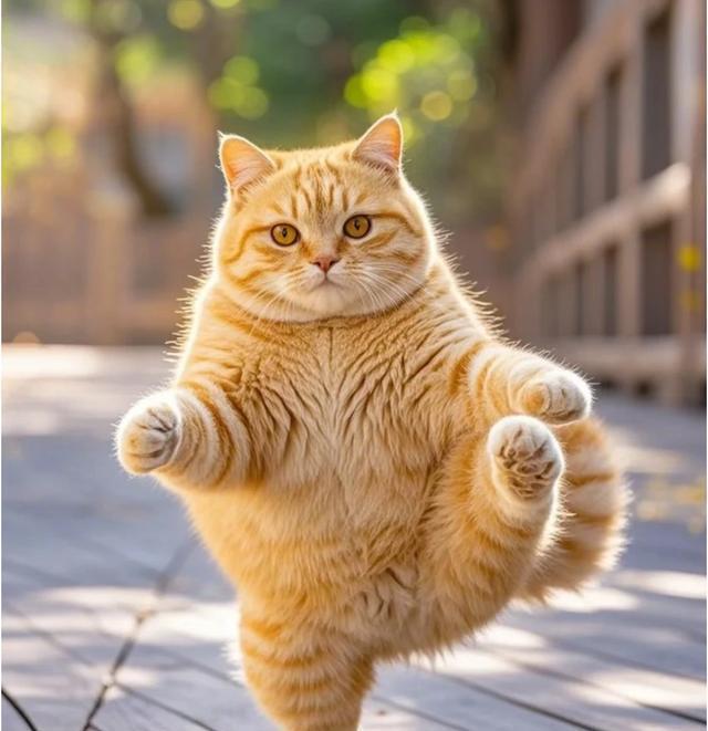 猫咪的“金鸡独立”