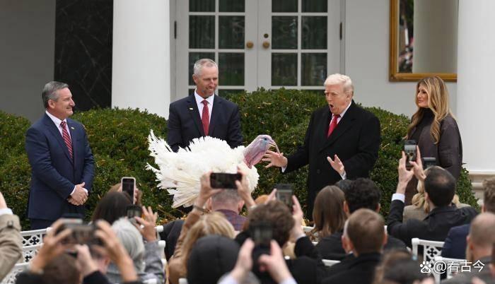 特朗普在白宫“玩梗”赦免火鸡?感恩节仪式引全场爆笑