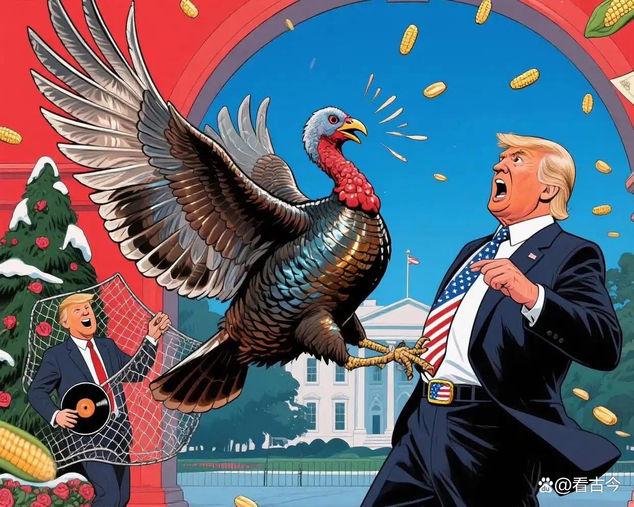 特朗普在白宫“玩梗”赦免火鸡?感恩节仪式引全场爆笑