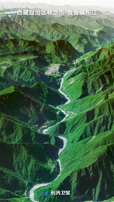 卫星俯瞰中国最后一个通公路的县：西藏墨脱(图4)