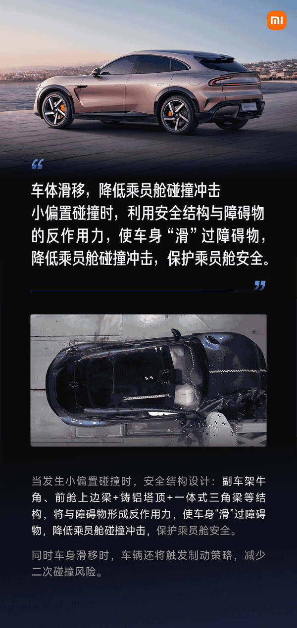 小米汽车谈25%小偏置碰撞“丢轮保命”：最大程度保障乘员舱安全(图4)
