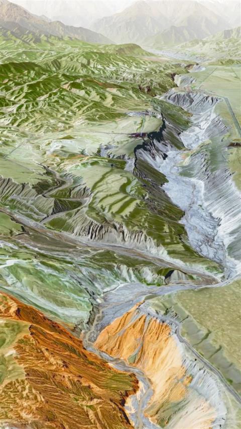 卫星俯瞰人迹罕至的新疆安集海大峡谷:如同七彩画卷(图7)