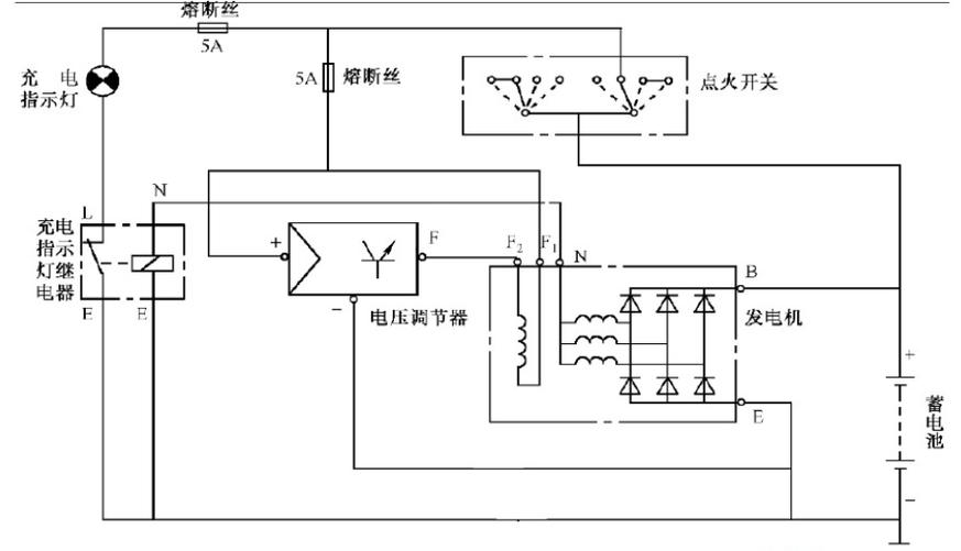 汽车发电机调压器接线图？汽车发电机调节器线路图