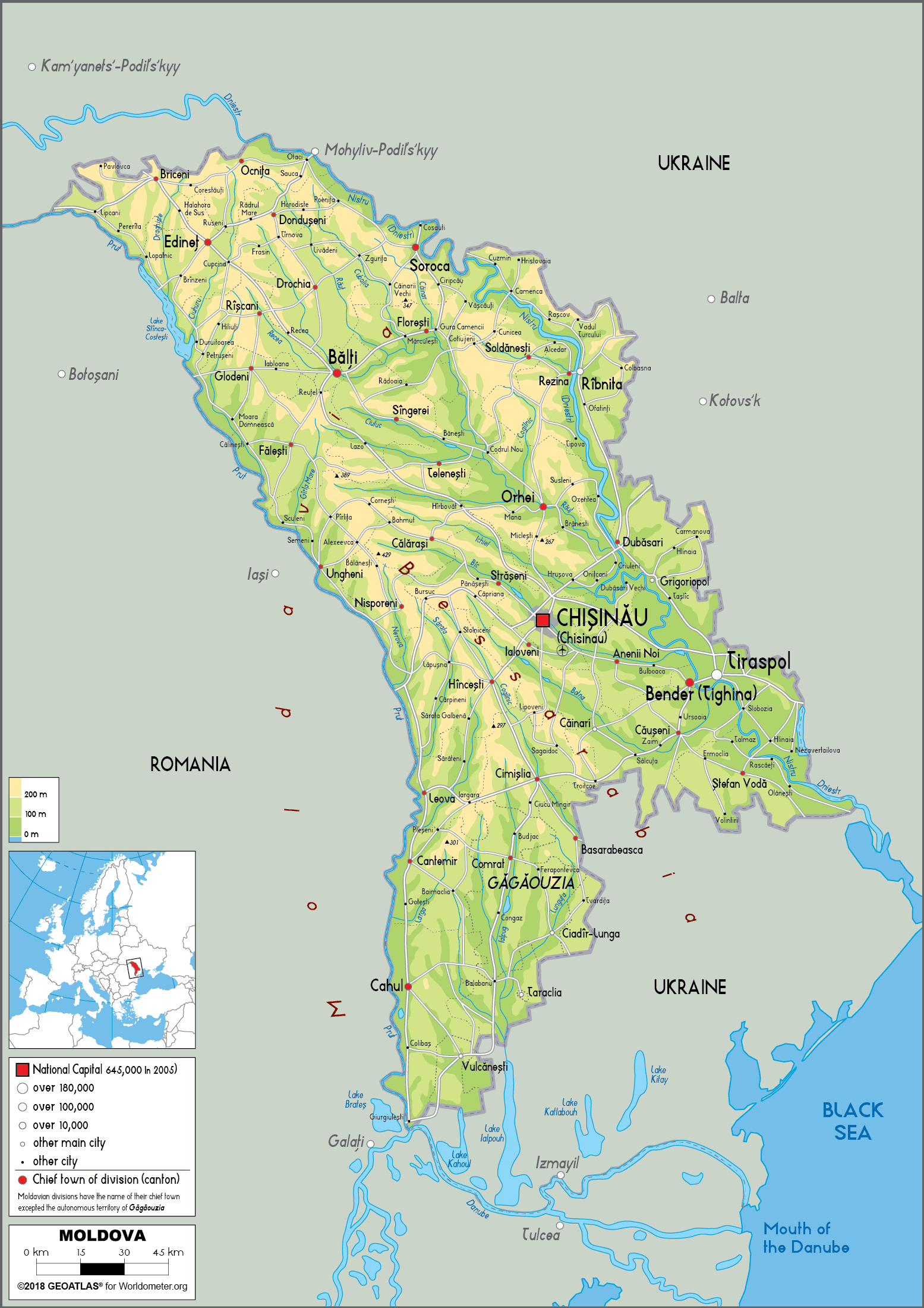 摩尔多瓦地图位置 欧洲最穷国，命运多舛