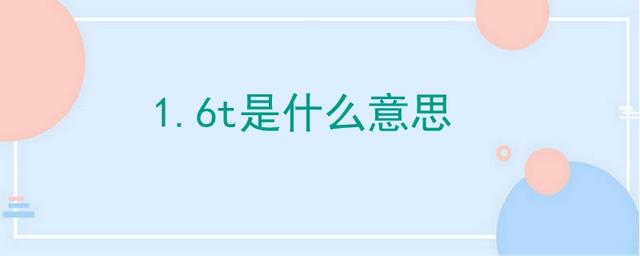1.6t是什么意思