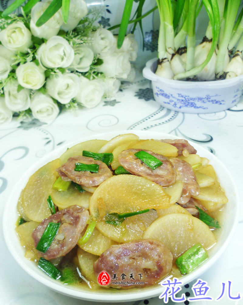 萝卜炒腊肠家常做法,这样炒最香!