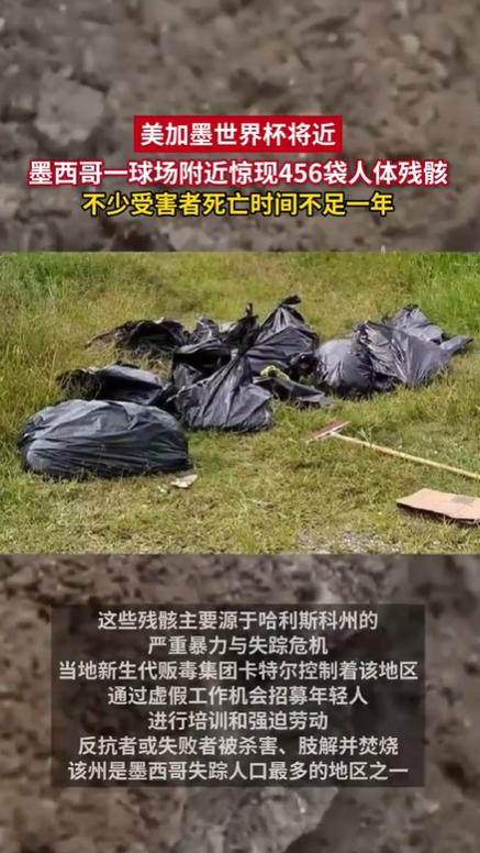 墨西哥世界杯场馆惊现456袋人体残骸 贩毒集团暴力阴影笼罩足