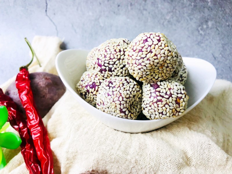 芝麻紫薯饼家常做法：配料与步骤全解析-图5