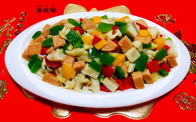 什锦豌豆丁家常做法，鲜香下饭一学就会-图1