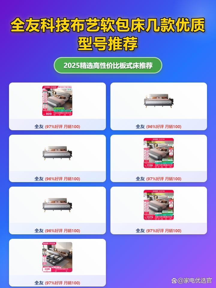 2025年全友科技布艺软包床选购攻略：7款高颜值舒适好床推荐，看看全友科技布艺软包床值得买吗？
