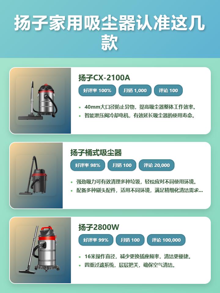 2025扬子家用吸尘器选购攻略：精选性价比排行榜前十名，看看扬子家用吸尘器好不好用？避坑指南，总有一款适合你！